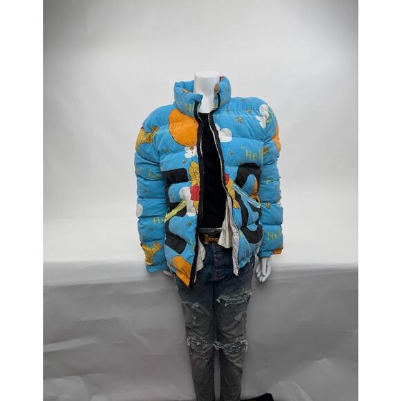 Unisex Adults Die.Go Studios Blue "Winnie The Pooh" Puffer Jacket One Size - Picture 6 of 15